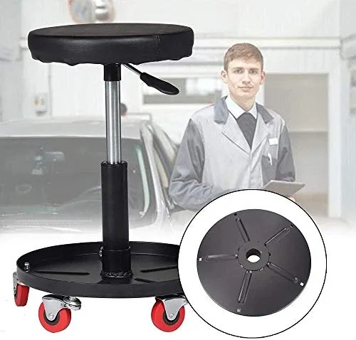 SXRDZ Sgabello Lavora con rotelle, gas Sgabello con PU verde sedile pelle sintetica, Altezza regolabile 45-55 cm, peso 160...
