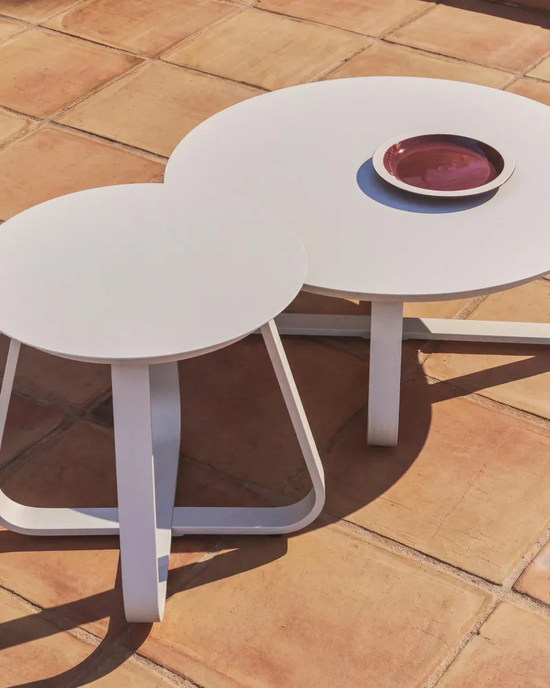Tavolino da esterno Tamaris alluminio ecrù Ø 48 cm