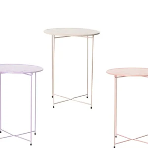 Tavolino richiudibile ferro country, disponibile 3 colori pastello - 46,5x62 cm - Kaemingk