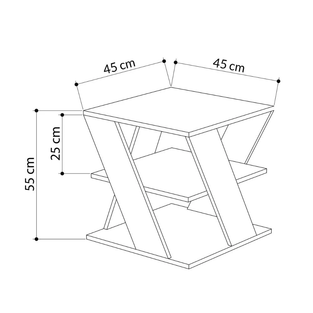 Tavolino da salotto 45x45x55 cm Cyclo mostarda