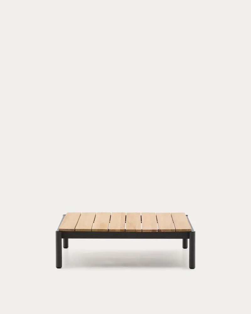 Tavolino Sorells alluminio grigio e teak 89 x 91 cm FSC 100%