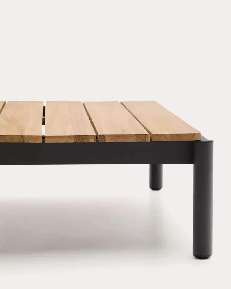 Tavolino Sorells alluminio grigio e teak 89 x 91 cm FSC 100%