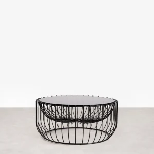 Tavolino vetro e metallo Katrin (Φ74,5 cm)
