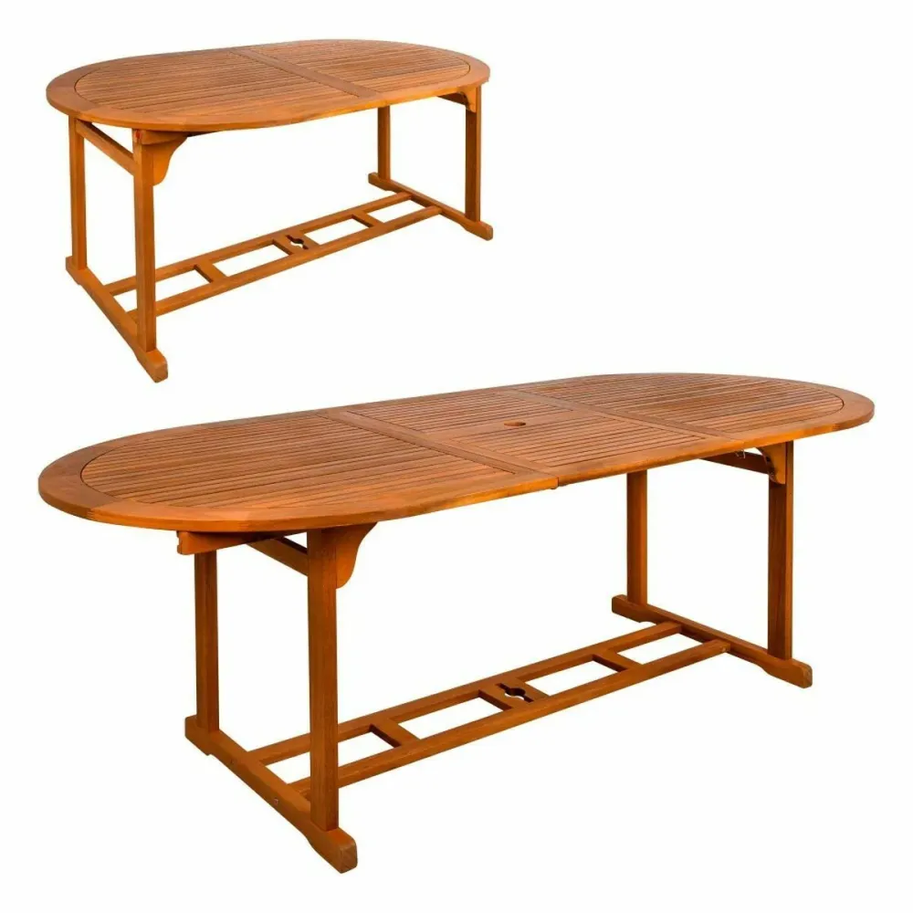 Tavolo Allungabile Aktive Legno di acacia Estensibile Ovalada 200 x 100 x 74 cm