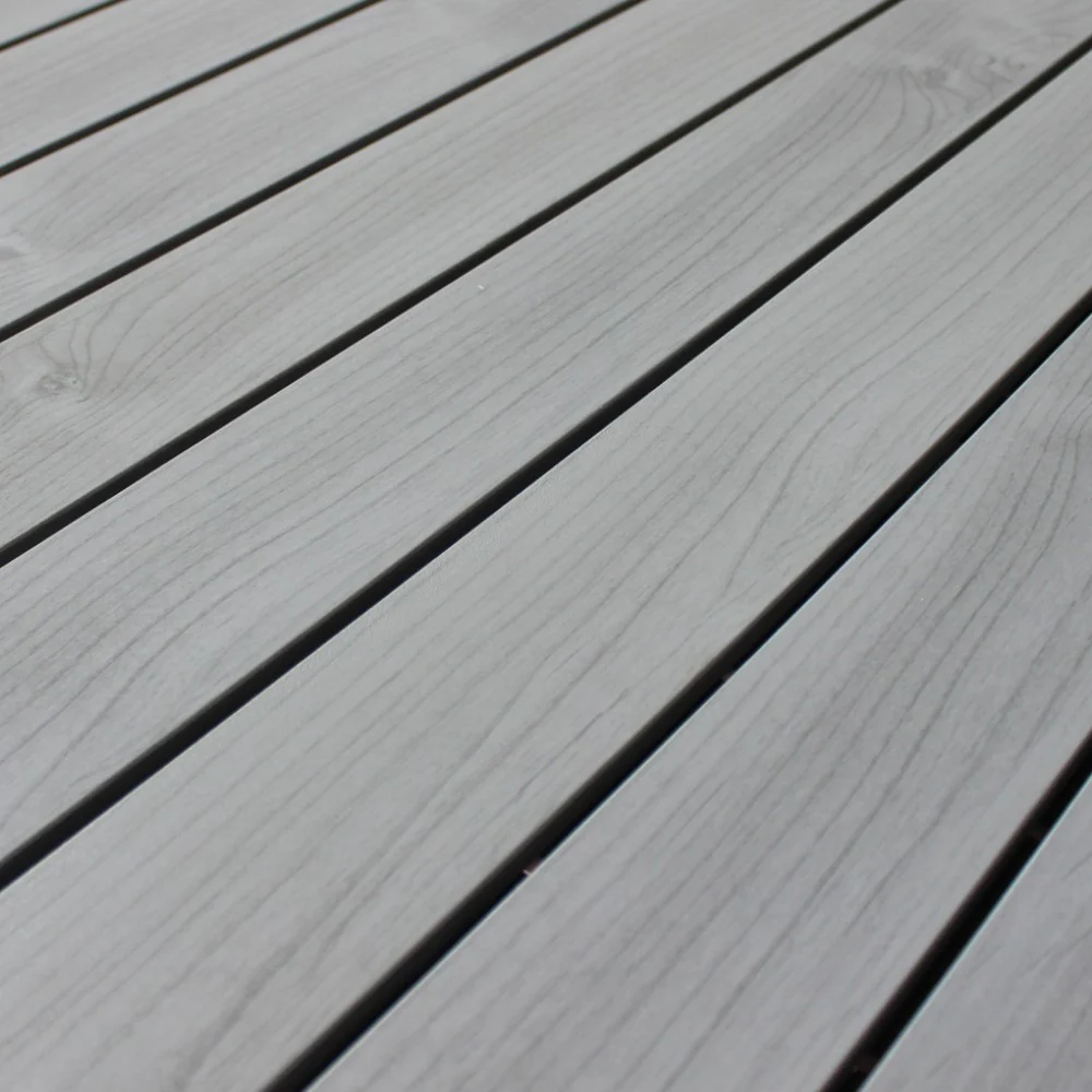 Tavolo allungabile alluminio antracite effetto legno 190/250x100 cm per esterno design moderno e robusto