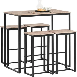 Tavolo da bar con 4 sgabelli | set tavolo da bar | tavolo da bar | 5 pezzi | OGT15-N