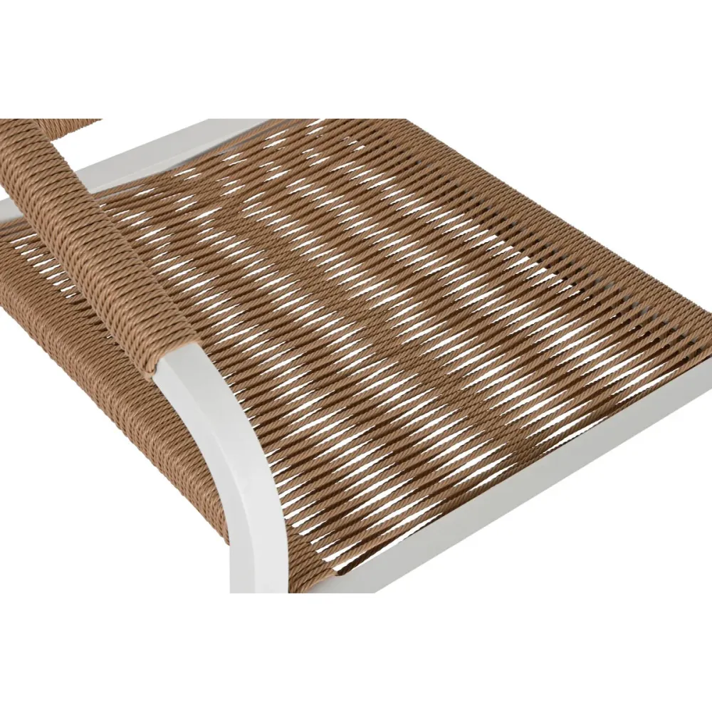 Tavolo con 6 sedie Home ESPRIT Bianco Naturale 180 x 90 x 75 cm