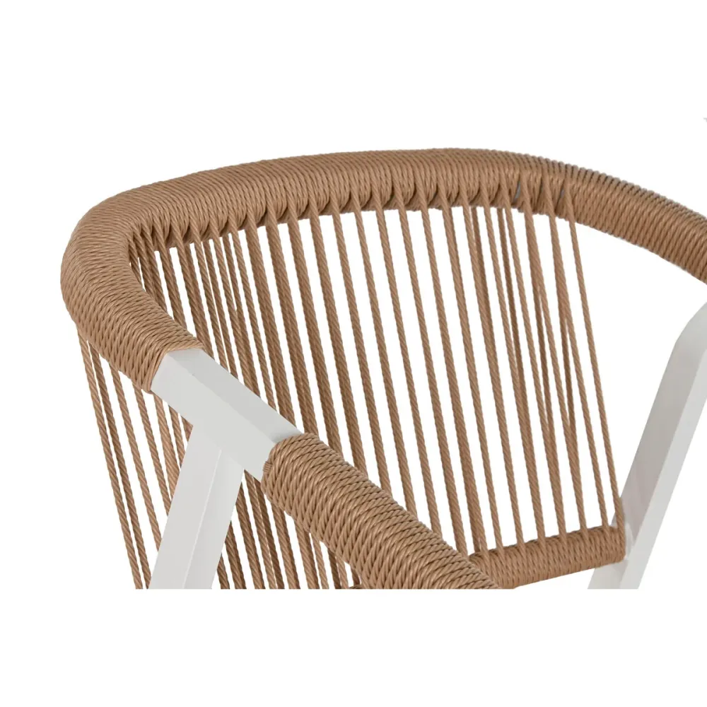 Tavolo con 6 sedie Home ESPRIT Bianco Naturale 180 x 90 x 75 cm
