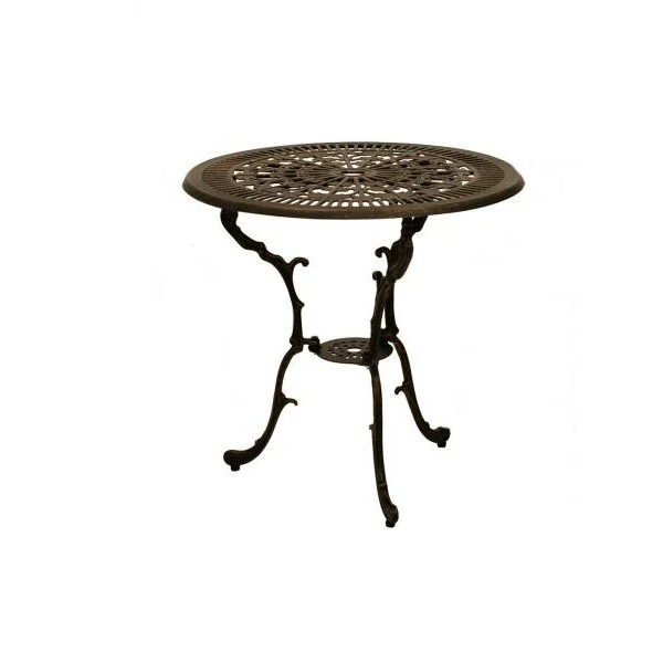 Tavolo LUGANO 70cm rotondo, alluminio pressofuso bronzo antico