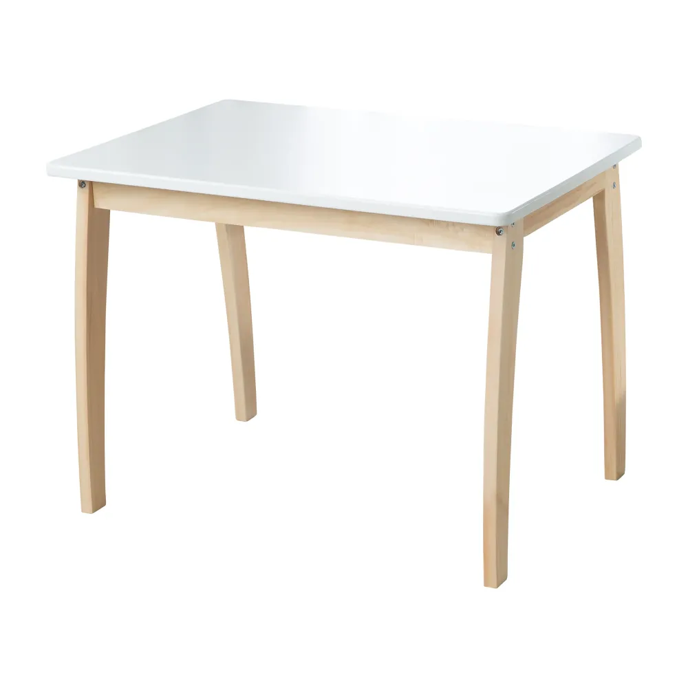 Tavolo per bambini legno massiccio e MDF, tavolo Top White Painted, Hxbxt: 56 x 76 x 52 cm