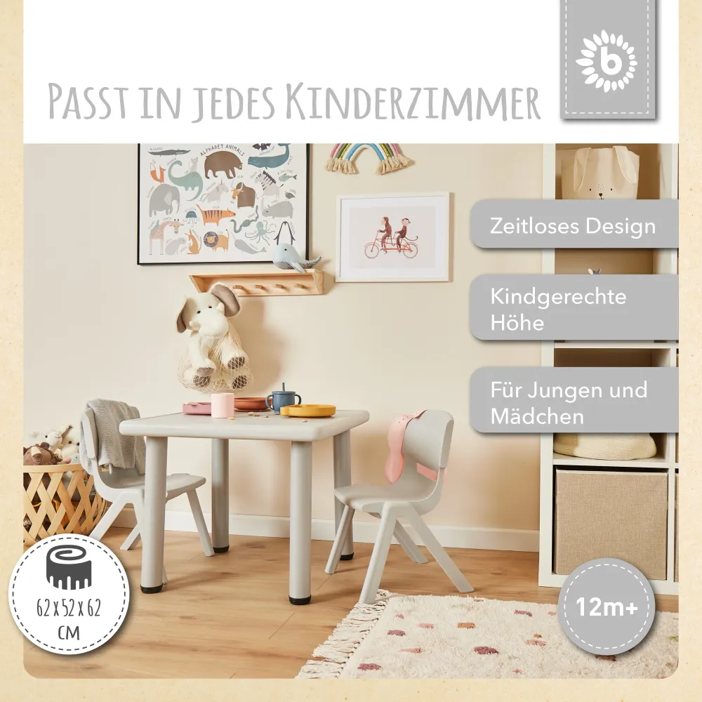 2x tavolo per bambini Silver & 4x sedia per bambini Silver