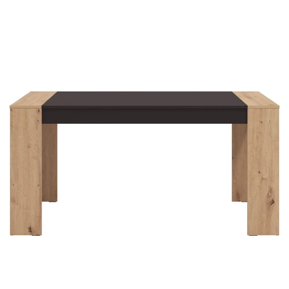 Tavolo da pranzo 154x90 cm legno massello rovere nero