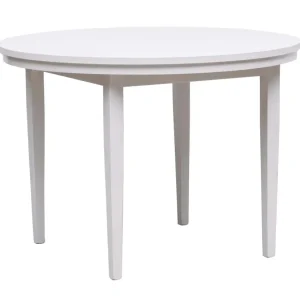 Tavolo tondo legno classico color bianco allungabile cm 110x76h