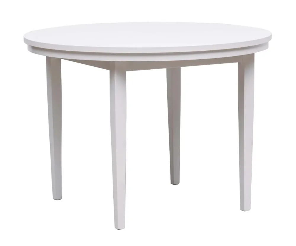 Tavolo tondo legno classico color bianco allungabile cm 110x76h