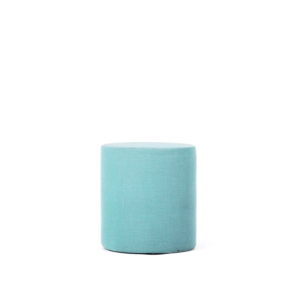 Connection: Pouf/sgabello Bend tessuto azzurro - Ristrutturato