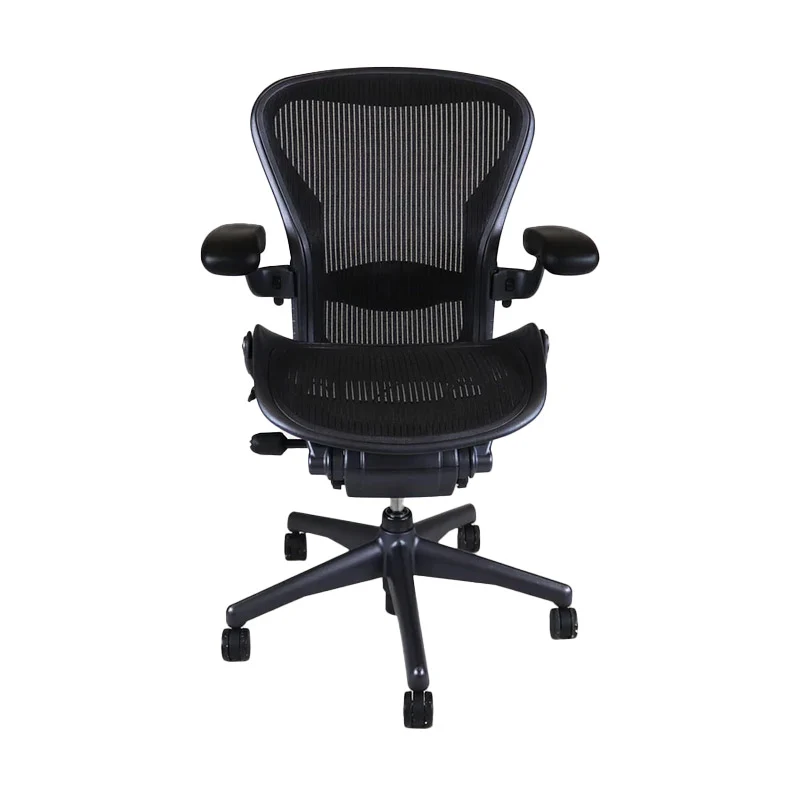 Herman Miller: Aeron - Size B - Braccio fisso, inclinazione dello schienale (grafite) - Ricondizionato