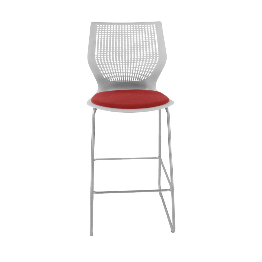 Knoll: Multigeneration Sgabello tessuto rosso - Ristrutturato