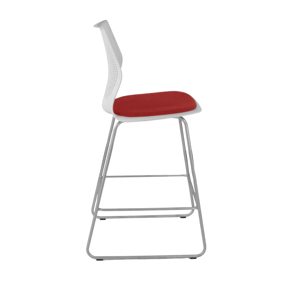 Knoll: Multigeneration Sgabello tessuto rosso - Ristrutturato