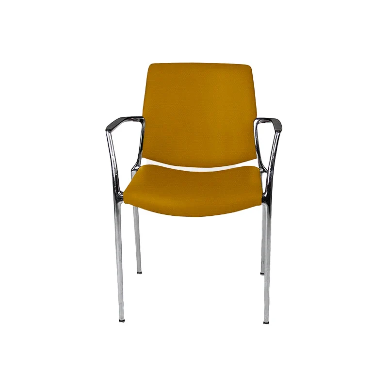 Kusch & Co: Sedia Capa 4200 tessuto giallo - Ristrutturata