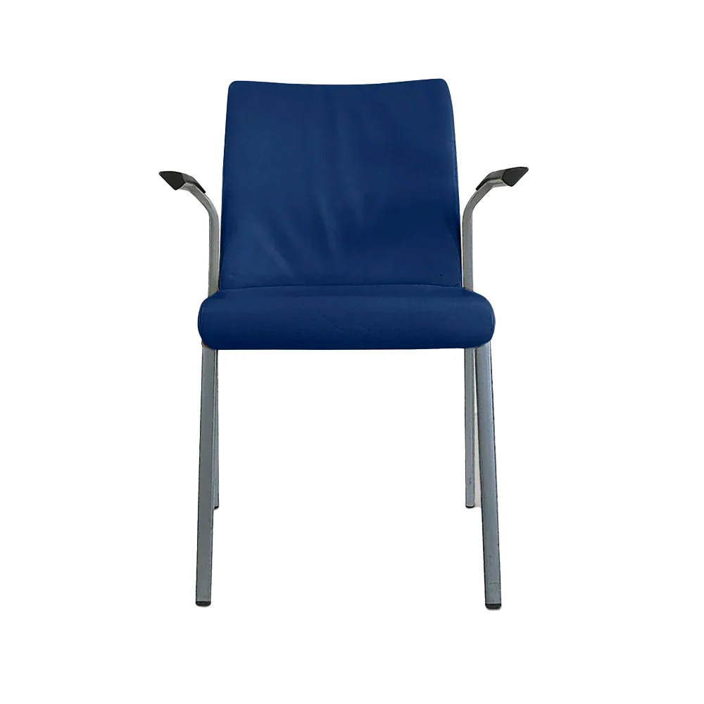 Steelcase: Sedia impilabile tessuto blu - Ristrutturata