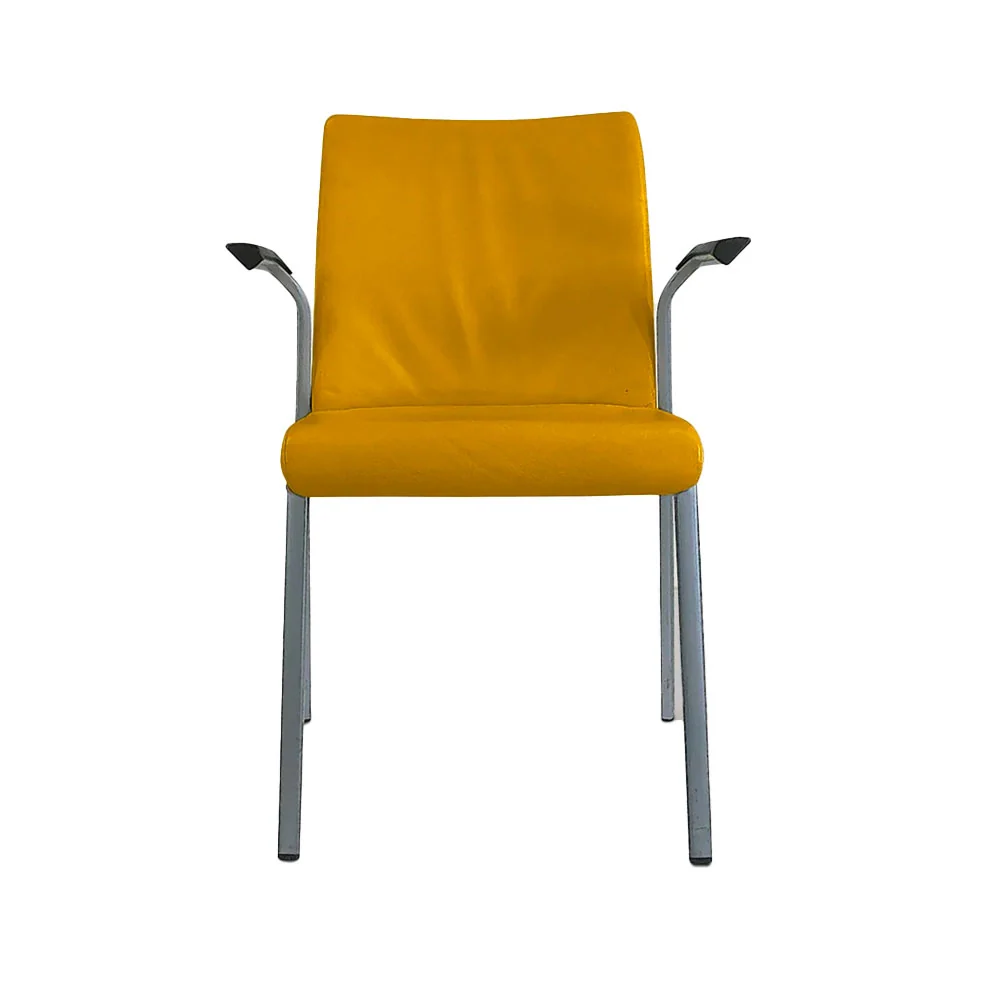 Steelcase: Sedia impilabile tessuto giallo - Ristrutturata