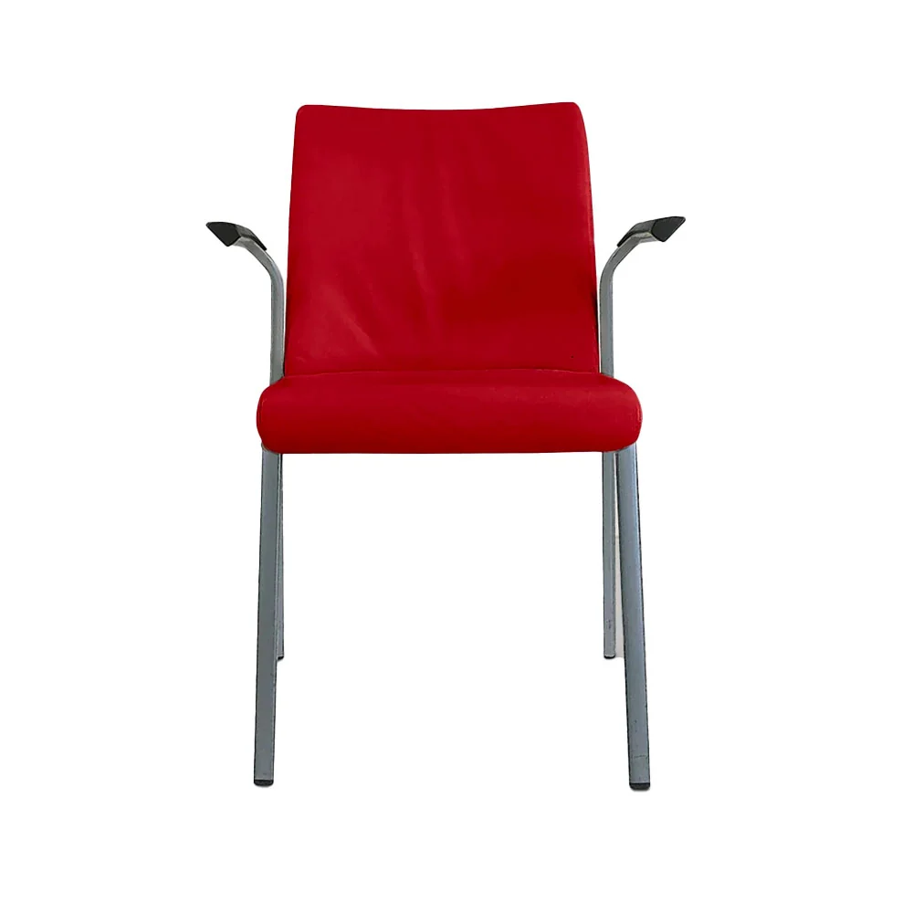 Steelcase: Sedia impilabile tessuto rosso - Ristrutturata