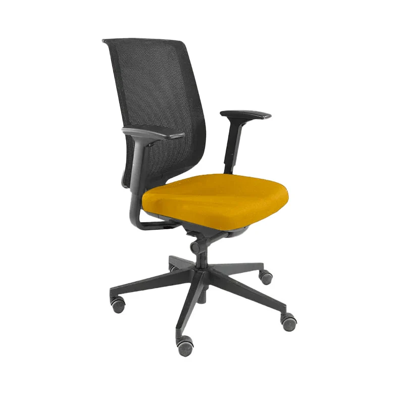 Steelcase: Sedia da ufficio Reply con schienale rete tessuto giallo - Ricondizionata