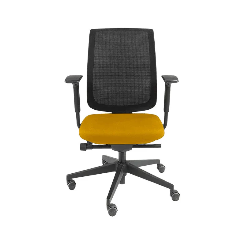 Steelcase: Sedia da ufficio Reply con schienale rete tessuto giallo - Ricondizionata