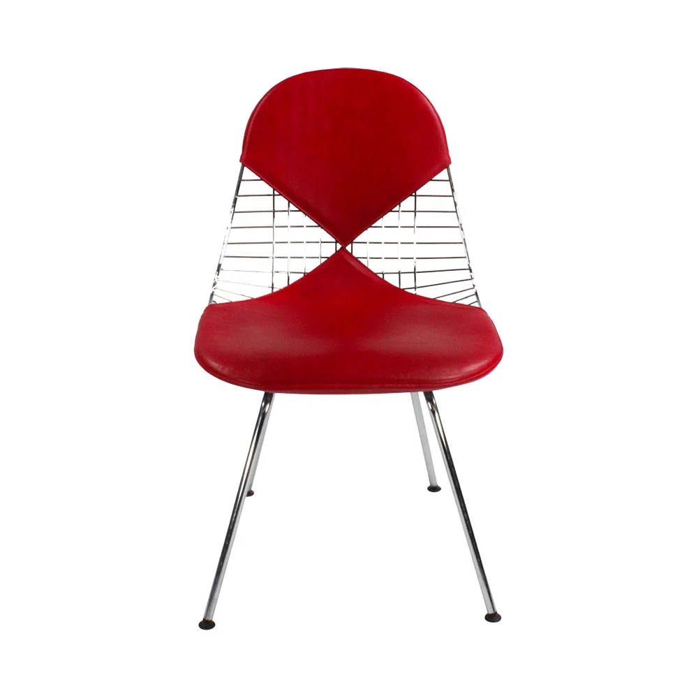 Vitra: Eames Sedia Wire pelle rossa - Ristrutturata