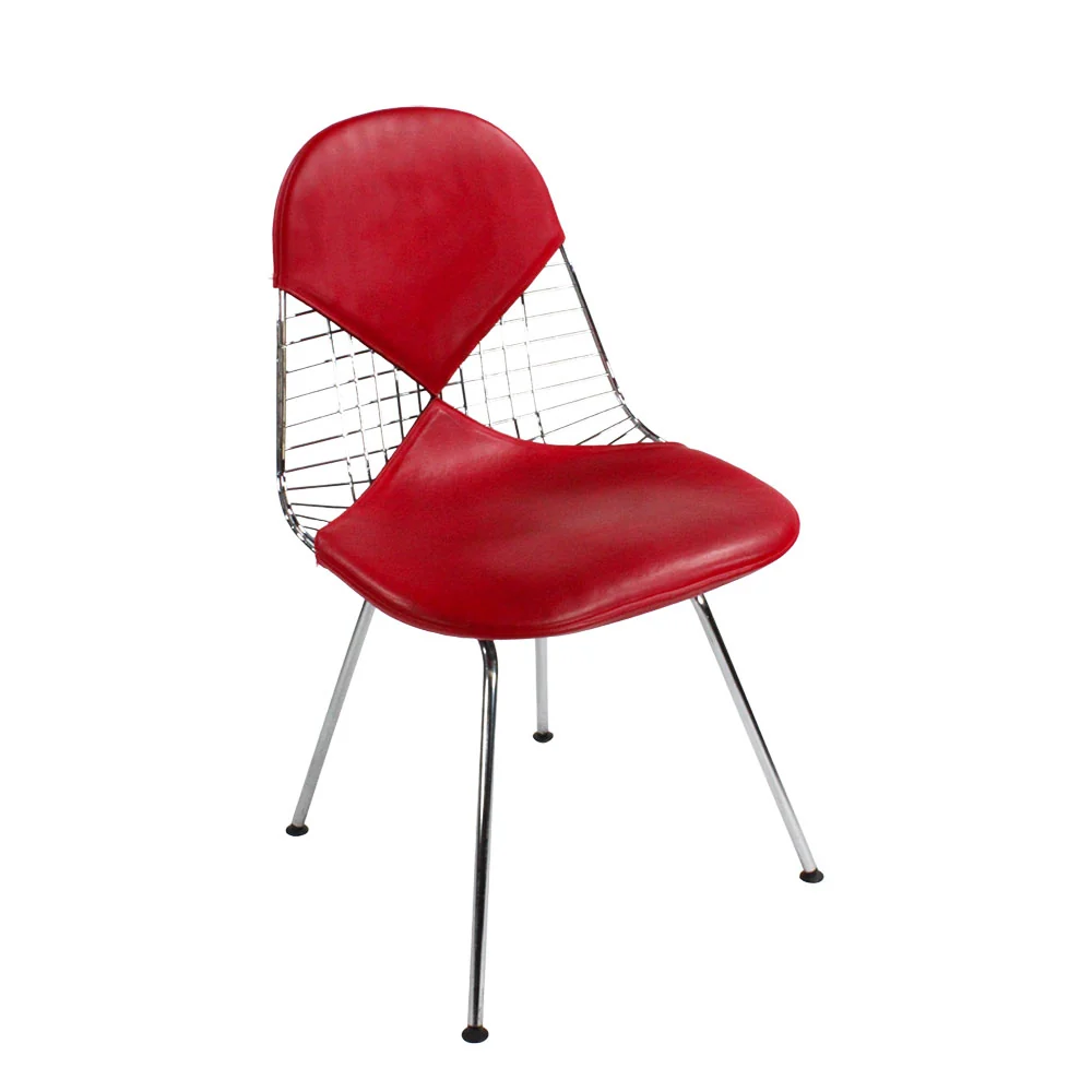 Vitra: Eames Sedia Wire pelle rossa - Ristrutturata