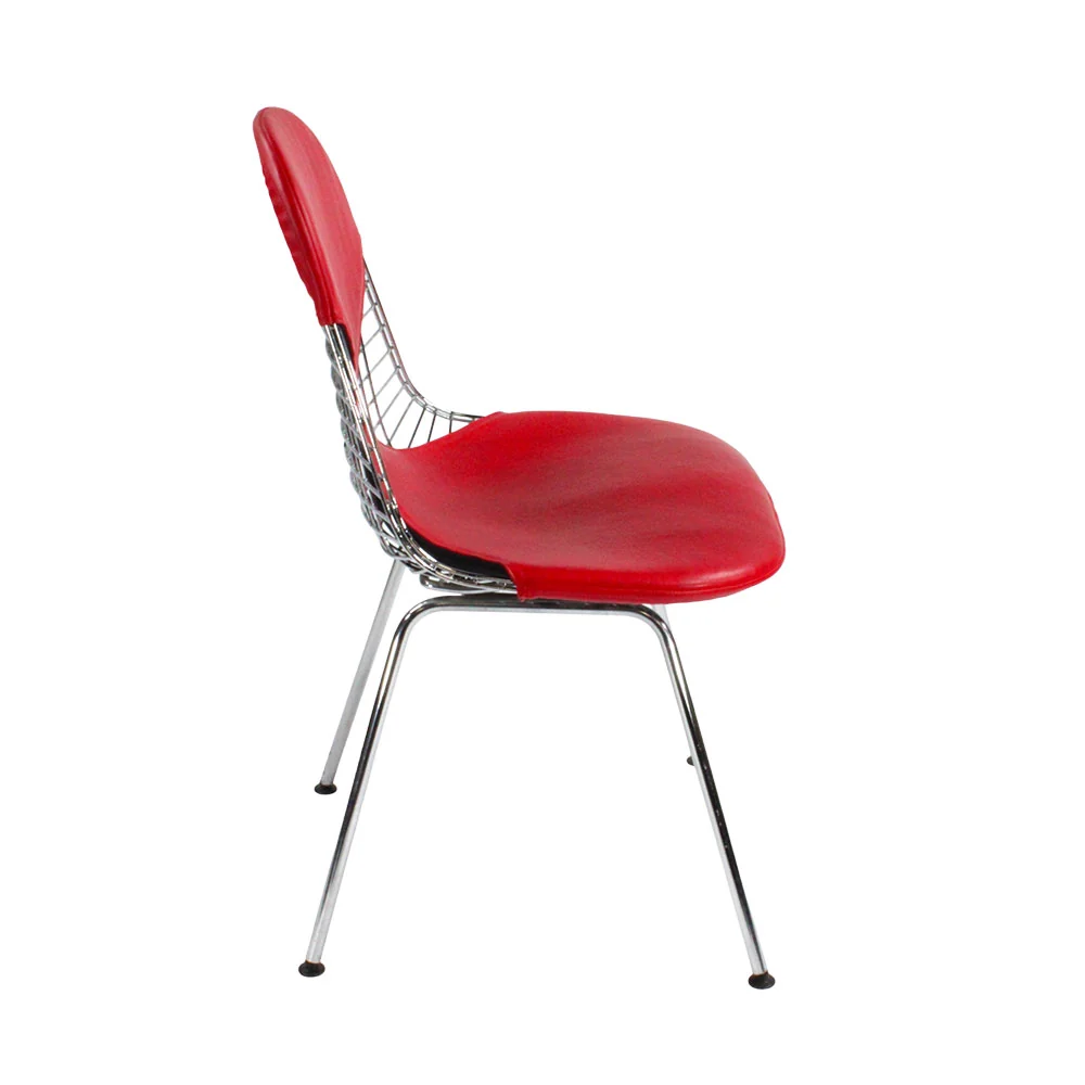 Vitra: Eames Sedia Wire pelle rossa - Ristrutturata