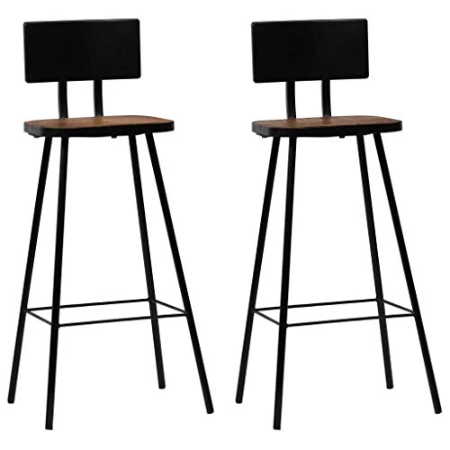 Tidyard Set 3 Pezzi: 1 Tavolo da Bar con 2 Sedie da Bar Legno Massello di Mango 8455