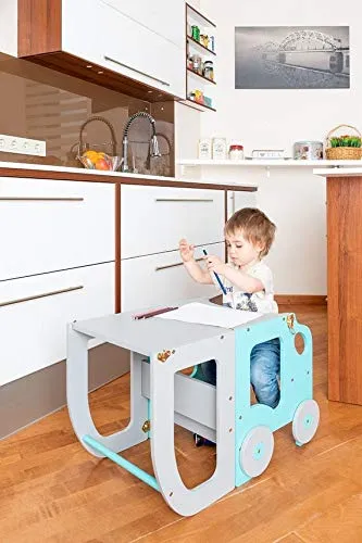 Torre d’apprendimento, scrivania e sgabello Montessori Toddler in family