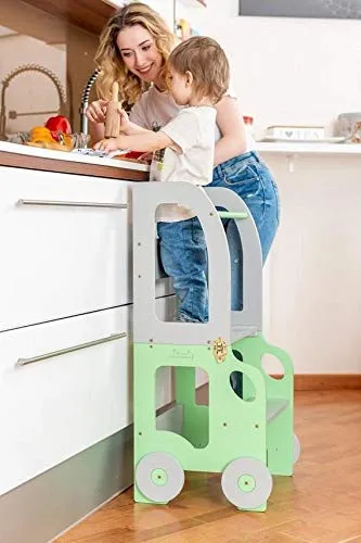 Torre d’apprendimento, scrivania e sgabello Montessori Toddler in Family