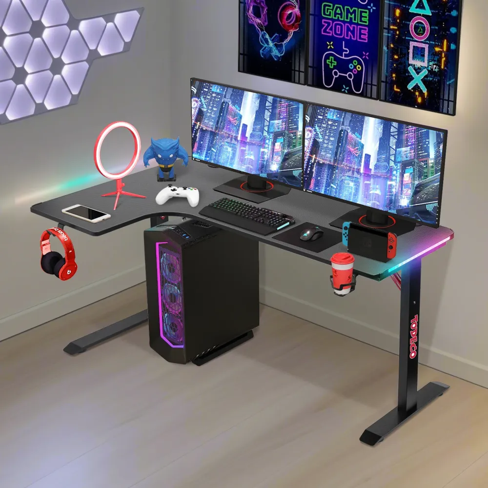 Scrivania Gaming LED L Todeco