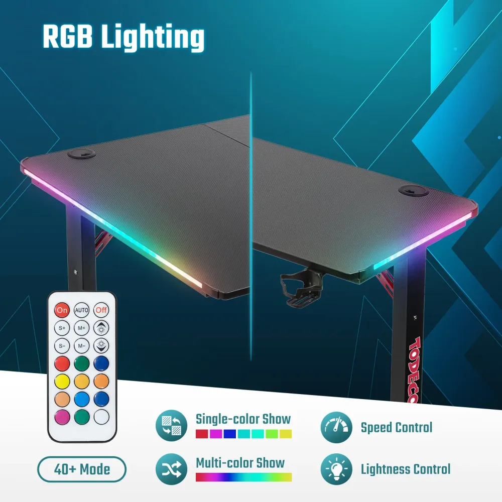 Scrivania Gaming LED L Todeco