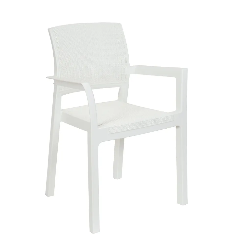 TOOMAX - Sedia da esterno Alba Bianca finitura effetto Juta - h82,5x58,5x52,5 cm