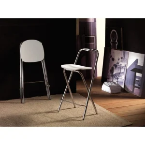 Trik - Set da 2 Sgabello moderno pieghevole colore bianco con struttura cromata