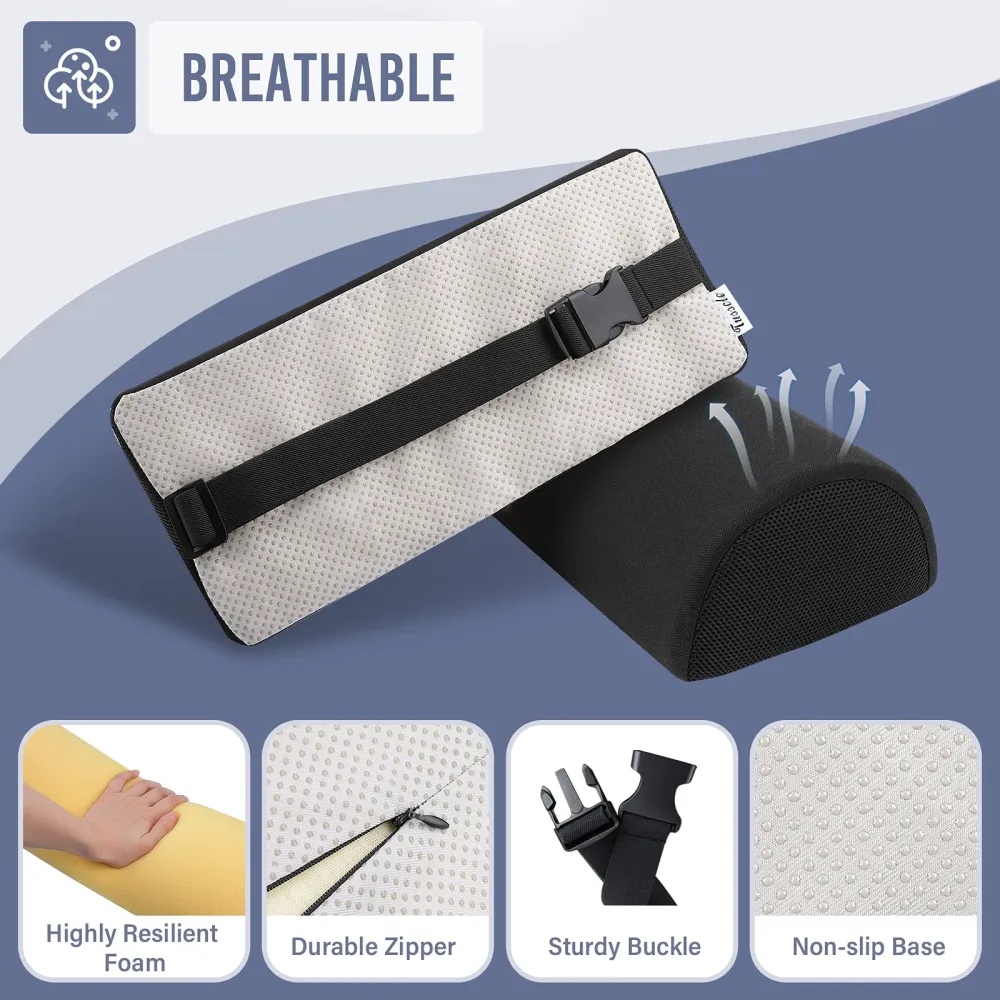 Tusscle Cuscino Lombare per Sedia da Ufficio per Auto, Cuscino di Supporto Lombare Forma di D per un Fastidioso Sollievo D...