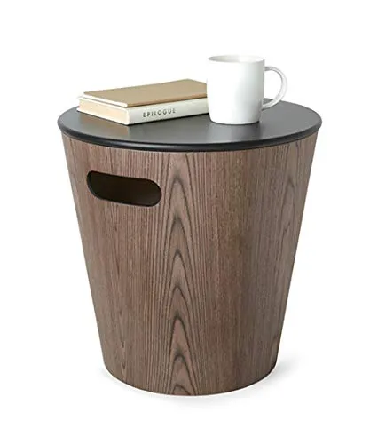 Umbra Woodrow Sgabello contenitore, Pioppo, Nero/noce