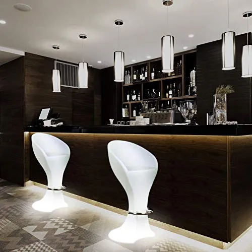 Sgabello da Bar LED Multicolor Rgb Batteria Ricaricabile e Telecomando Ip54 V-TAC