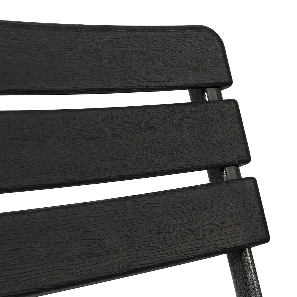 Vanage VG-8717 Set Sedie, Plastica HDPE, Nero, 55 x 46 55 x 46 x 81 cm, Nero
