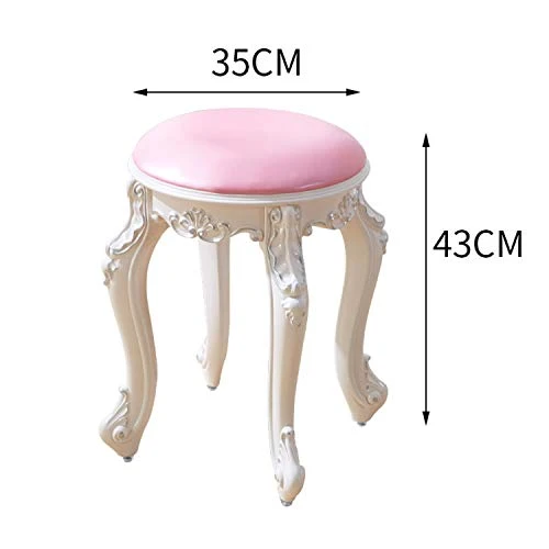 Vanity Benches Sgabello da Trucco Velluto, Sgabello Rotondo Moderna per Trucco, Puff Contenitore per Camera da Letto Bagno...