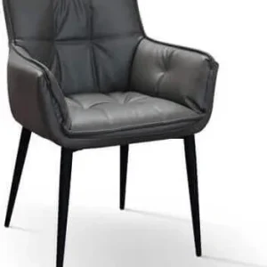 VEGA - sedia moderna ecopelle cm 43 x 63 x 86 h Antracite Milani Home