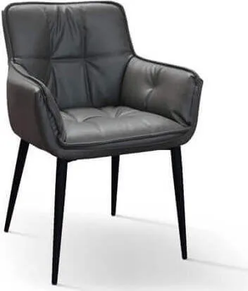 VEGA - sedia moderna ecopelle cm 43 x 63 x 86 h Antracite Milani Home