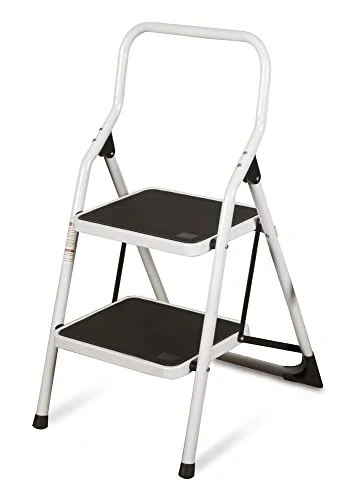 VERDELOOK Sgabello Step Metallo 97x48x7 cm, 2 gradini, scaletta per Uso Domestico