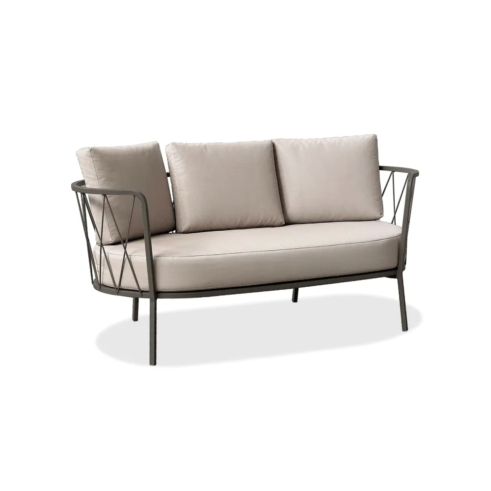 Divano da giardino 2 posti metallo zincato "Daisy13" sedia lounge cm 160x73 71h Vermobil