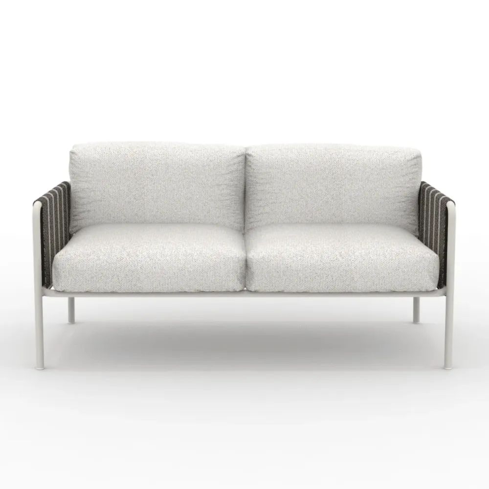 Divano metallo "Hamptons" imbottito con cuscini cm 163/240X80 84h Vermobil