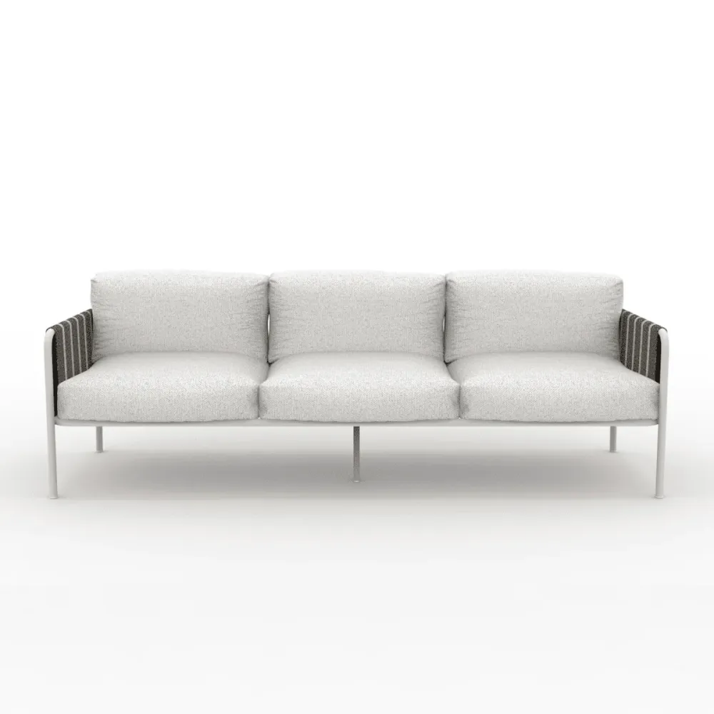 Divano metallo "Hamptons" imbottito con cuscini cm 163/240X80 84h Vermobil