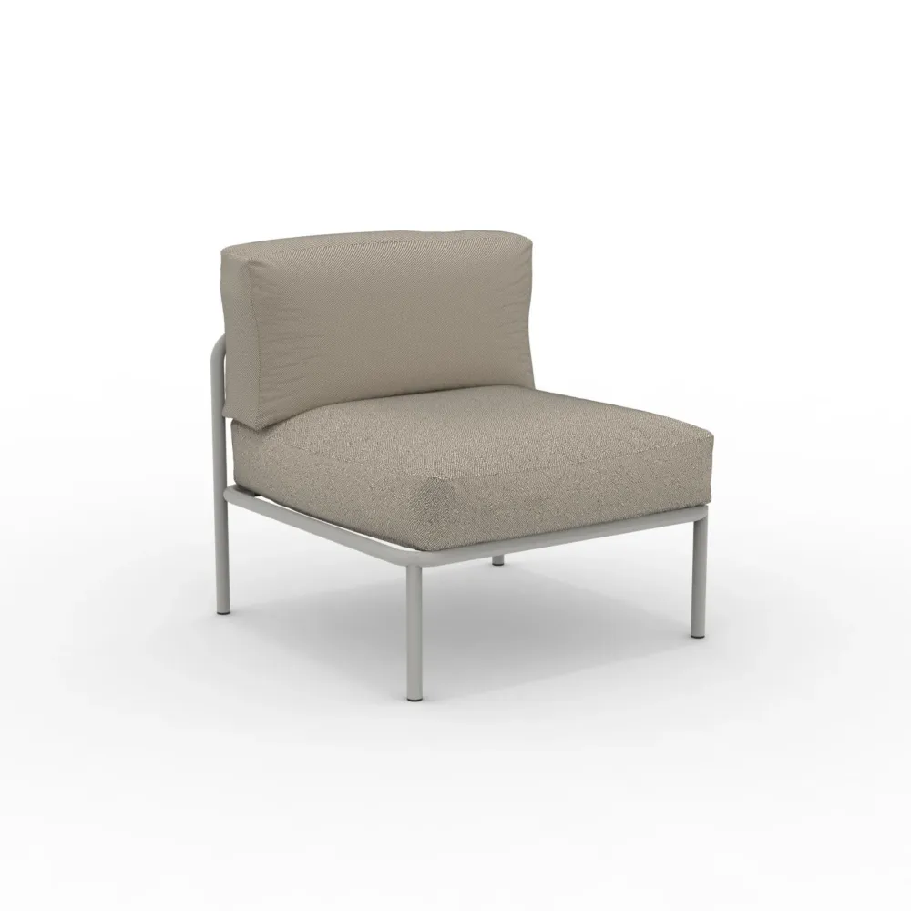 Divano modulo singolo con schienale corda "Key West" con cuscini cm 80x80 64h Vermobil